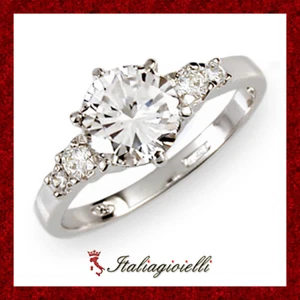 Nobile Anello Donna in Argento 925 rodiato Oro Bianco - Foto 1 di 7
