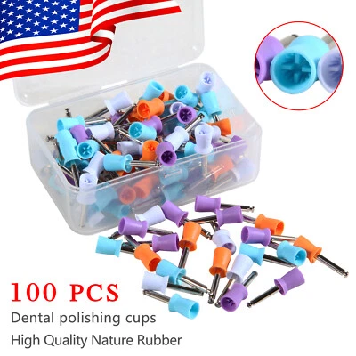 SKYSEA 100PCS Mixed Dental Prophy Tooth Polishing Cups Latch Type Rubber Disposable