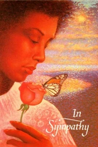Sympathy Woman Butterfly Black African American Frederick Douglas Greeting Card - Picture 1 of 3