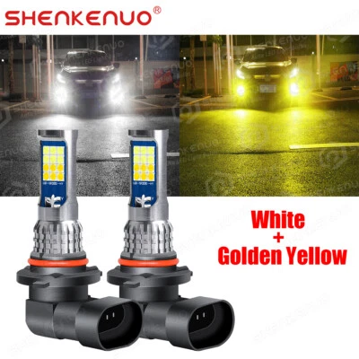 For BMW 740i 740iL 750iL 2X 9006 LED Fog Light Bulb w/Flash 2 Color White+Yellow - Image 1 of 4