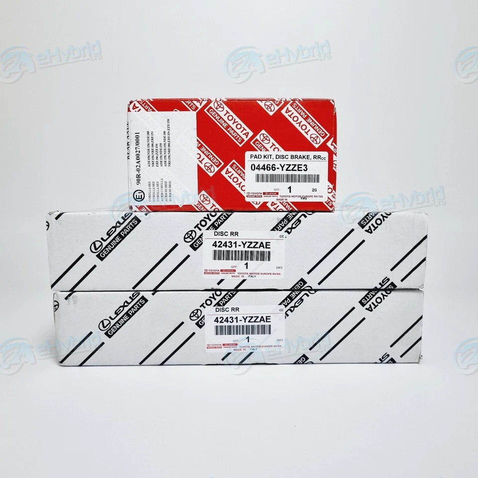 TOYOTA AURIS REAR BRAKE PADS & DISCS HYBRID GENUINE 04466-YZZE3 & 42431-YZZAE - Image 1 of 1