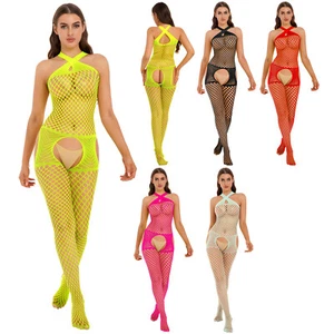 US Womens Bodystockings Adult Nightwear Babydoll Jumpsuits Sexy Bodysuit Fishnet - Picture 1 of 58