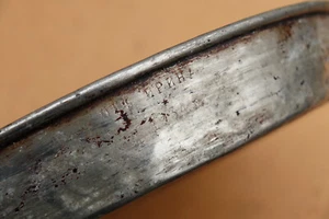 Old Antique Primitive Copper Plate Bowl Dish Olden Cyrillic Dated Rustic 1934 - Picture 1 of 7