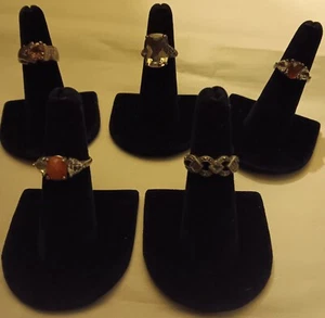 Vtg Lot Of 5 Sterling Silver 925 Rings All Size 6 - Picture 1 of 6