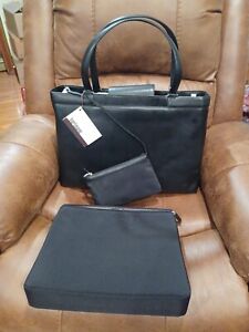 Hartmann The Career Collection 3 Piece Black Business Bag NWT 