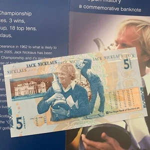 Jack Nicklaus Scotland 5 Pounds Banknote 2005 Golf Legend Currency Paper Money - Picture 1 of 5