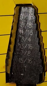 Klein Tools 59002 Step Drill Bit #2 1/2" to 1" - 9 Hole Sizes (NEW!) C5 - Picture 1 of 2