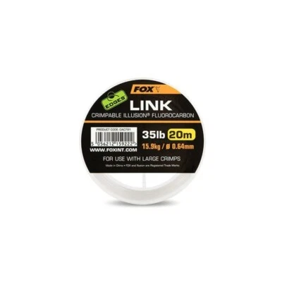 Fox Edges Link Illusion Fluorocarbon (20m) Hooklink Line *All Break Strains* NEW - Image 1 of 4