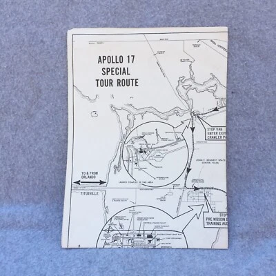Apollo 17 Special Tour Route Map NASA 1972 JF Kennedy Space Center 17"x16" RARE - Image 1 of 4