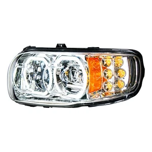 LH Driver LED Headlight w/ LED Halo DLR & Turn Signal For Peterbilt 388/389 - Picture 1 of 7