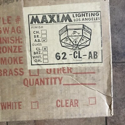 Accesorio retro Maxim Lighting 62-Cl-AB. ¡Precio increíble! Cont US Ground Adv 2 Aval Foto 1 de 4