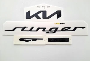OEM Hood Trunk GT AWD Highglossy Black Emblem 4PC For 2022~2024 Kia Stinger - Picture 1 of 8