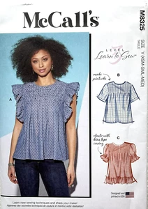 McCall's M8325/R11554 Misses Tops Extra Small (4-6), Small (8-10) Medium (12-14) - Picture 1 of 2