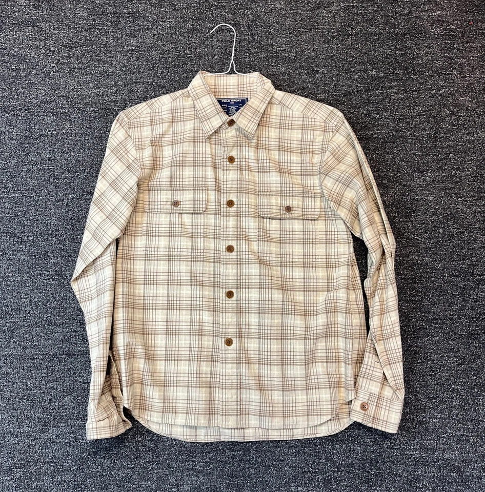 Polo Sport Ralph Lauren Botón Abajo LG Marrón Cuadros Algodón/Lana Franela Foto 1 de 4