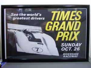 Can-Am Racing Poster | Riverside Raceway | Times Grand Prix | Framed Repro - Picture 1 of 4