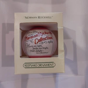 Hallmark  Satin Ball Christmas Ornament Norman Rockwell 1982  - Picture 1 of 9