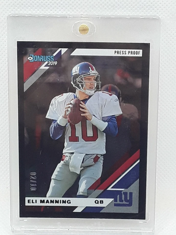 Eli Manning 2019 Donruss Football - BLACK VARIATION SSP (02/10) New York Giants - Image 1 of 2