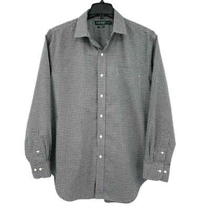 Lauren Ralph Lauren Non Iron Black And White Check Dress Shirt Men’s Size 17 1/2 - Picture 1 of 9