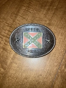 Western Nocona Silver tone Rebel Girl Oval Belt Buckle - Picture 1 of 5