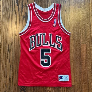 VTG 80s 90s Chicago Bulls John Paxson #5 NBA Basketball Champion Jersey 36 Small - Picture 1 of 3