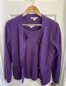 Pendleton 2-teiliges Pullover Set Strickjacke & Tank passend Damen L 100% Merinowolle - Bild 1 von 14