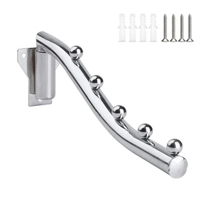 Wall Mount Clothes Hanger,180° Folding Clothes Rail for Bedrooms,Laundry - Picture 1 of 5