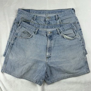 Vintage Wrangler Jeansshorts (2) Damengröße 26 verwaschen hohe Taille Mom Shorts - Bild 1 von 6