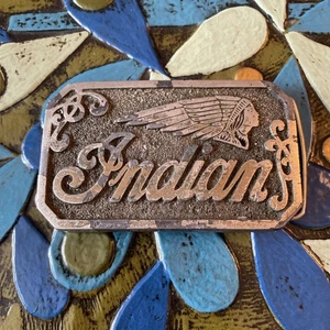 Vintage Indian Motorcycle Chief Belt Buckle Emblem Original 1960s 1970s MM 651 - Picture 1 of 12