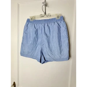 Pantalones Cortos Kathy Ireland Vintage Años 90 Para Mujer Azul Medio Tiro Alto Nylon Sueltos - Imagen 1 de 6