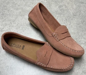 Cruza Portugal Beige Pfirsich Wildleder Halbschuhe Größe 9 EU 40 Echtleder NEU - Bild 1 von 6