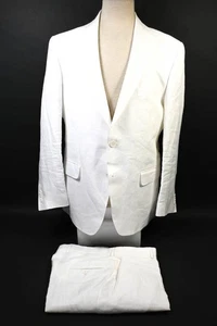 Traje Haspel Blanco Lino 2 Botones 42R 36 Pantalones Nueva Orleans EE. UU. - Imagen 1 de 23