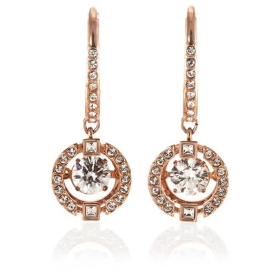 Pendientes perforados Swarovski enchapados en tono oro rosa brillante danza Foto 1 de 4