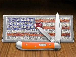 Case xx Knives Peanut Smooth Orange Delrin Handle Pocket Knife Stainless 80504 - Imagen 1 de 4