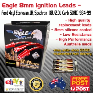 Eagle 8mm Ignition Leads 4cyl Ford Econovan JH Spectron Carb 1984-99 Red w/ Plug - Picture 1 of 5