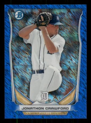 2014 Bowman Chrome Bowman Mini Blue Refractors #BMDT3 Jonathon Crawford /250 - Image 1 of 2