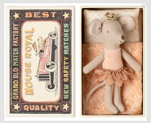 NEU Maileg kleine Schwester Prinzessin Maus in Streichholzschachtel Mäuse Miniatur Kinder Spielzeug Spielzeug - Bild 1 von 3