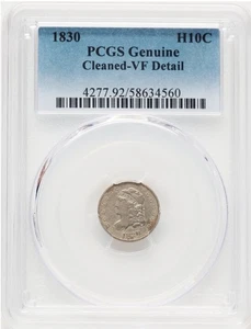 1830 Half Dime V-9, LM-2, R.3 - PCGS VF Details - Cleaned - Picture 1 of 4