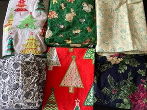 Scrap Lot 12 - Six Holiday Fabrics - Picture 1 of 1