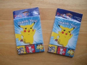Vintage 2 Pkgs. von 8 Pokemon Pikachu Dankeskarten & Umschlägen innen leer - Bild 1 von 2