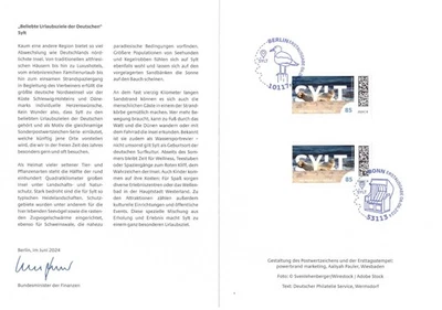 Ministerfaltkarte Beliebte Urlaubsziele der Deutschen - Sylt Erstausgabe 2024 - Bild 1 von 2