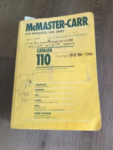 [BOOK] 2004 McMaster-Carr 110 Catalog New Brunswick NJ Edition - Imagen 1 de 4