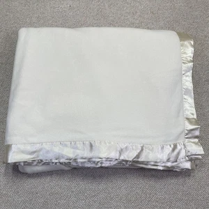 Manta de felpa polar Charter Club Queen/King tamaño 90" x 106” borde satinado ~ crema - Imagen 1 de 4