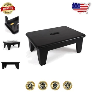 Non-Slip Solid Wood Step Stool, 6.5" High - Perfect for Bed & Shelf Access - Picture 1 of 8
