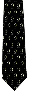 Computer Smile Men's Necktie Emoticon Expression Keyboard Key Black Neck Tie  - Picture 1 of 3
