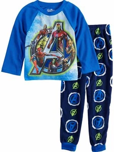Marvel Boys Blue Avengers Rocket 2 Piece Pajama Sleep Set Fleece Pants - Picture 1 of 3