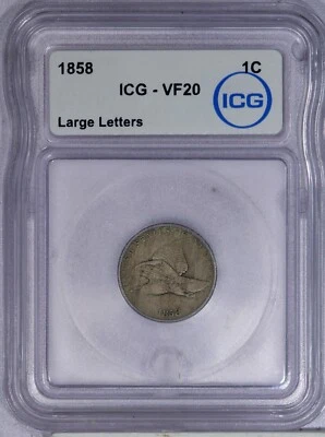 1858 Flying Eagle Cent 1c ICG VF20 - Large Letters - Image 1 of 2