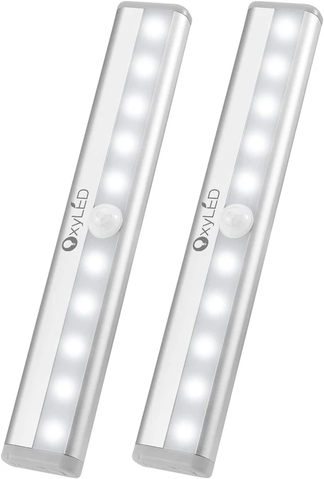 Luces de armario con sensor de movimiento OxyLED inalámbricas debajo del gabinete iluminación 10 LED Foto 1 de 4