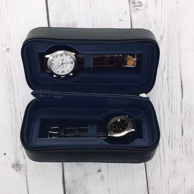 Travel Watch Case Compact for 2 Watches Storage Protection Zipper - Image 1 of 4
