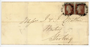Envoltura 1855 con 2x 1d rojo-marrón atado "Nuevo Kilpatrick" tipo XX escoceses local - Imagen 1 de 2