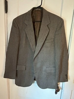 Abrigo Deportivo De Colección Henry Grethel Gris Teal Rosa Espiga Lana Virgen 46 HECHO EN EE. UU. Foto 1 de 4